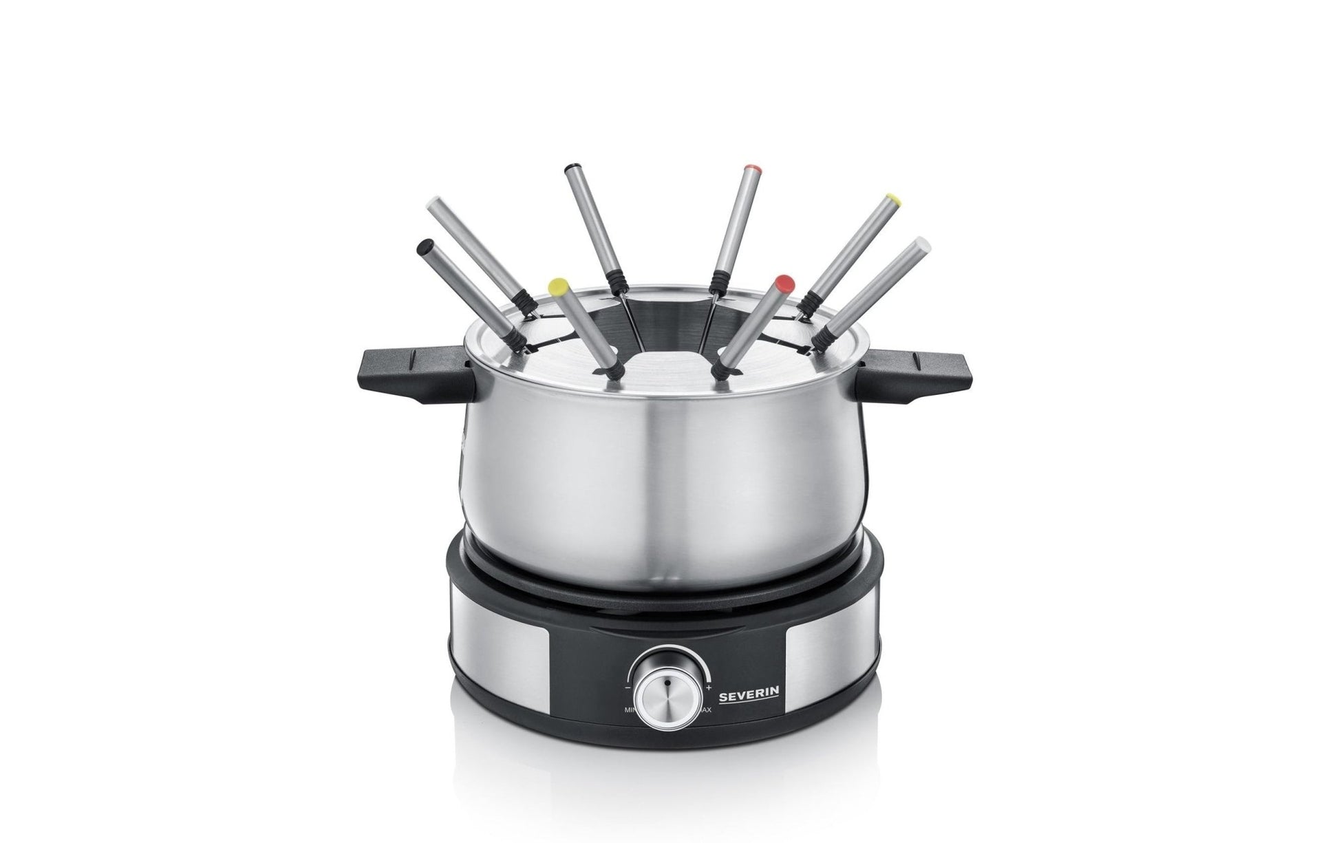 Fondue - Set All - in - One 11 Teile, Schwarz/Silber - MEGART