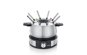 Fondue - Set All - in - One 11 Teile, Schwarz/Silber - MEGART