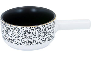 Fondue-Caquelon Floral Weiss