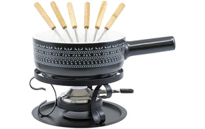 Käsefondue - Set Nordic Deer 9 Teile, Schwarz - MEGART