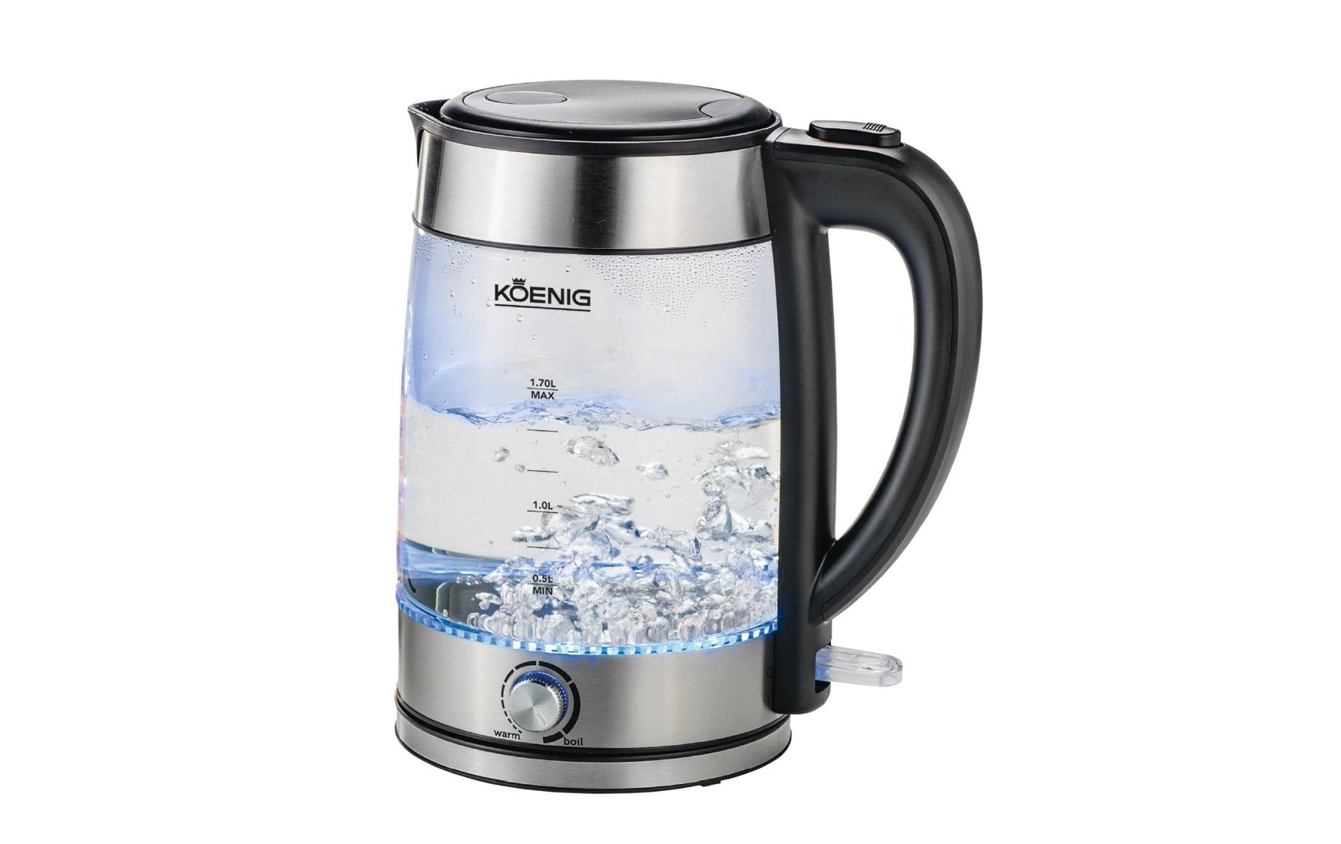 Wasserkocher 1.7 l, Schwarz/Silber - MEGART