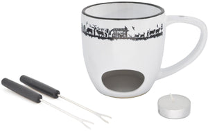 Schokoladenfondue - Set Alpes 4 Teile, Weiss - MEGART