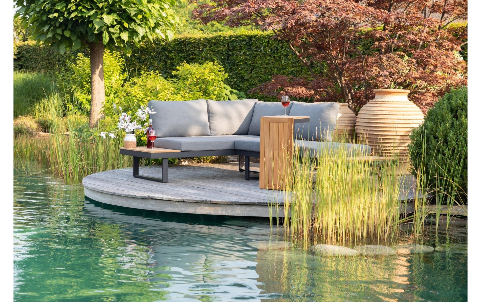 Loungeset Ascona, Anthrazit, 4 Sitzplätze - MEGART