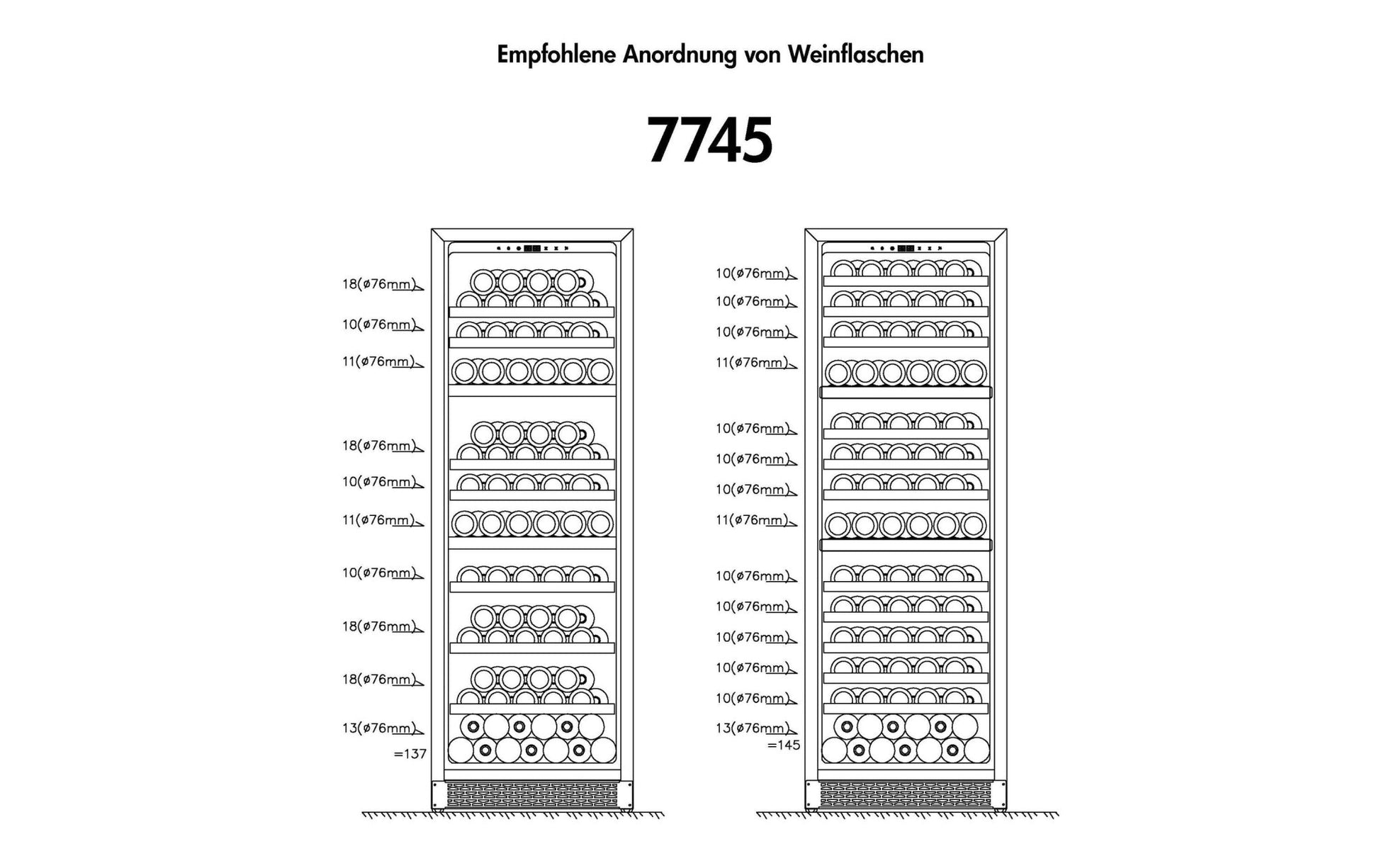Weinklimaschrank 7745.6845 Schwarz, Rechts - MEGART