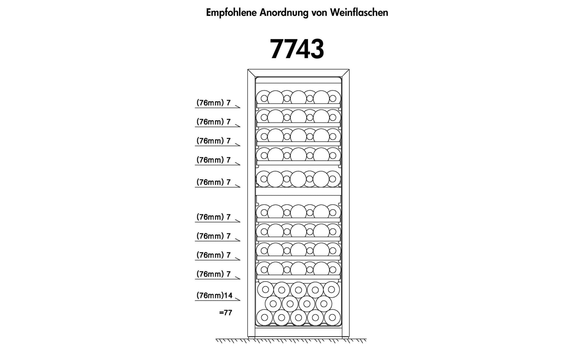Weinklimaschrank 7743.0145 Schwarz, Links - MEGART