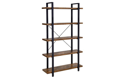 Regal mit 5 Ebenen 105 x 177.5 cm, Braun/Schwarz - MEGART
