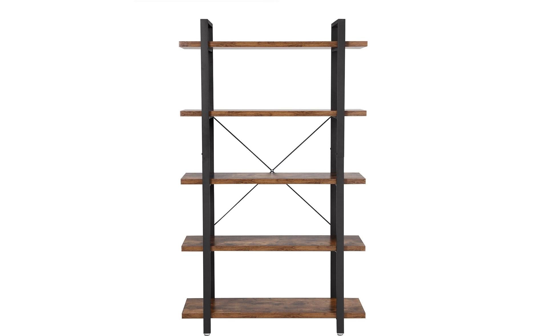 Regal mit 5 Ebenen 105 x 177.5 cm, Braun/Schwarz - MEGART