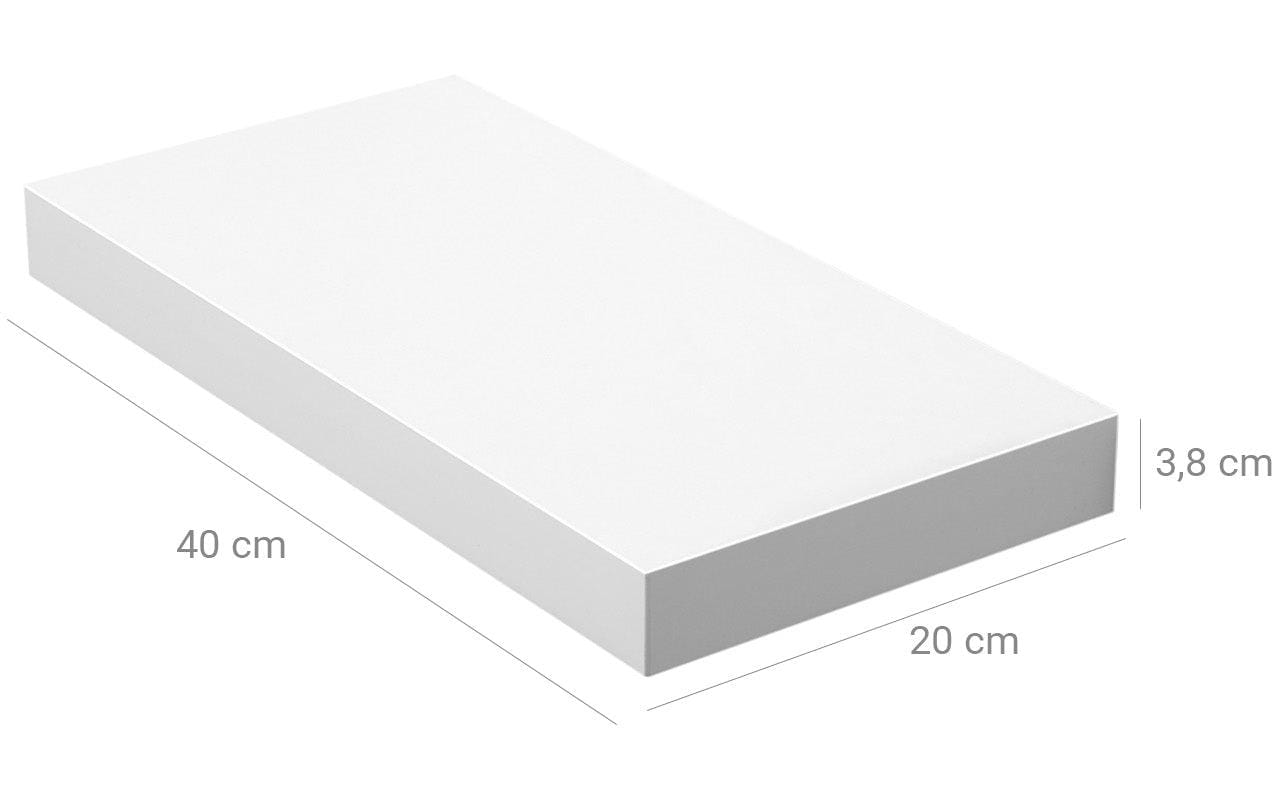 Wandregal 40 x 3.8 cm, Weiss - MEGART