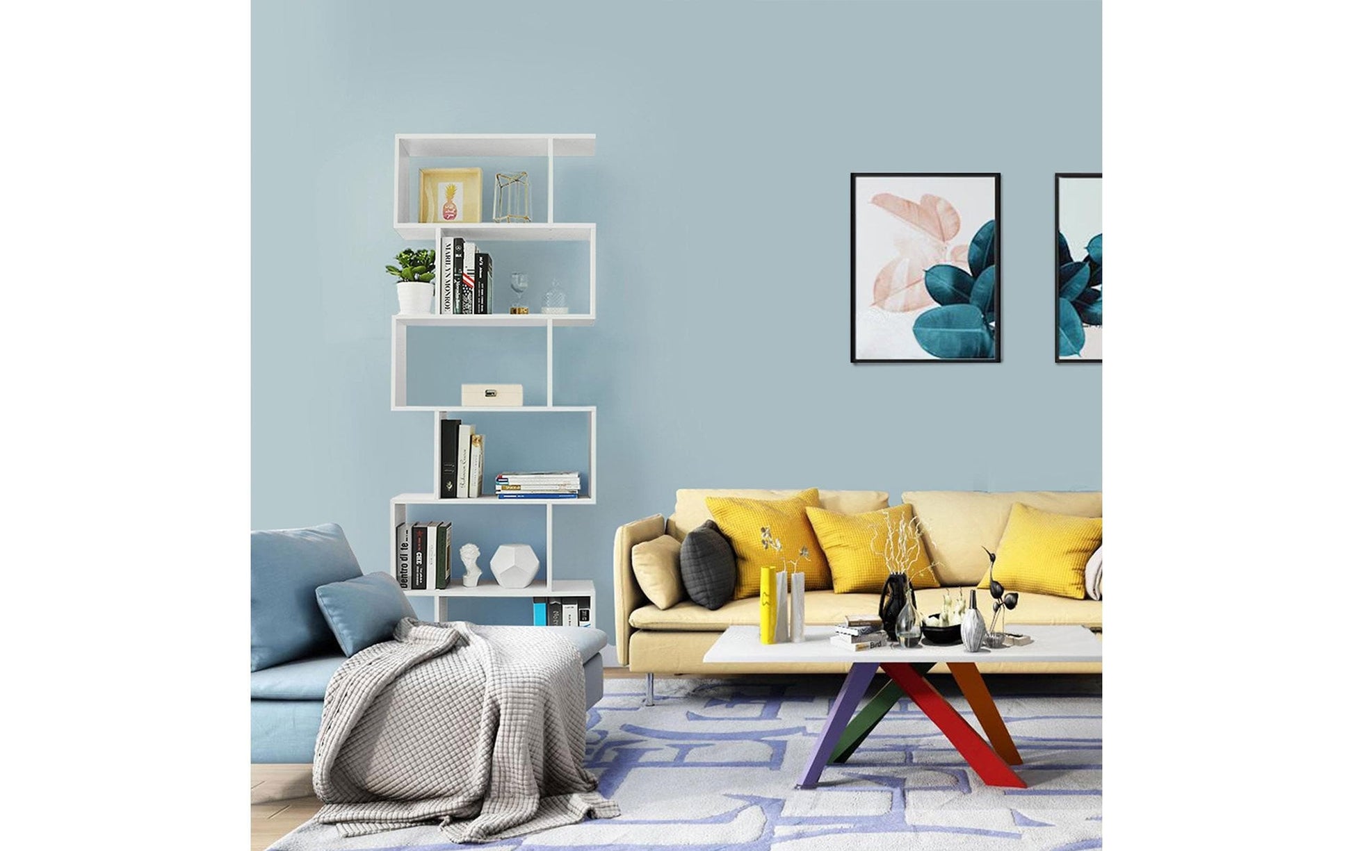 Regal Zick - Zack 70 x 190.5 cm, Weiss - MEGART