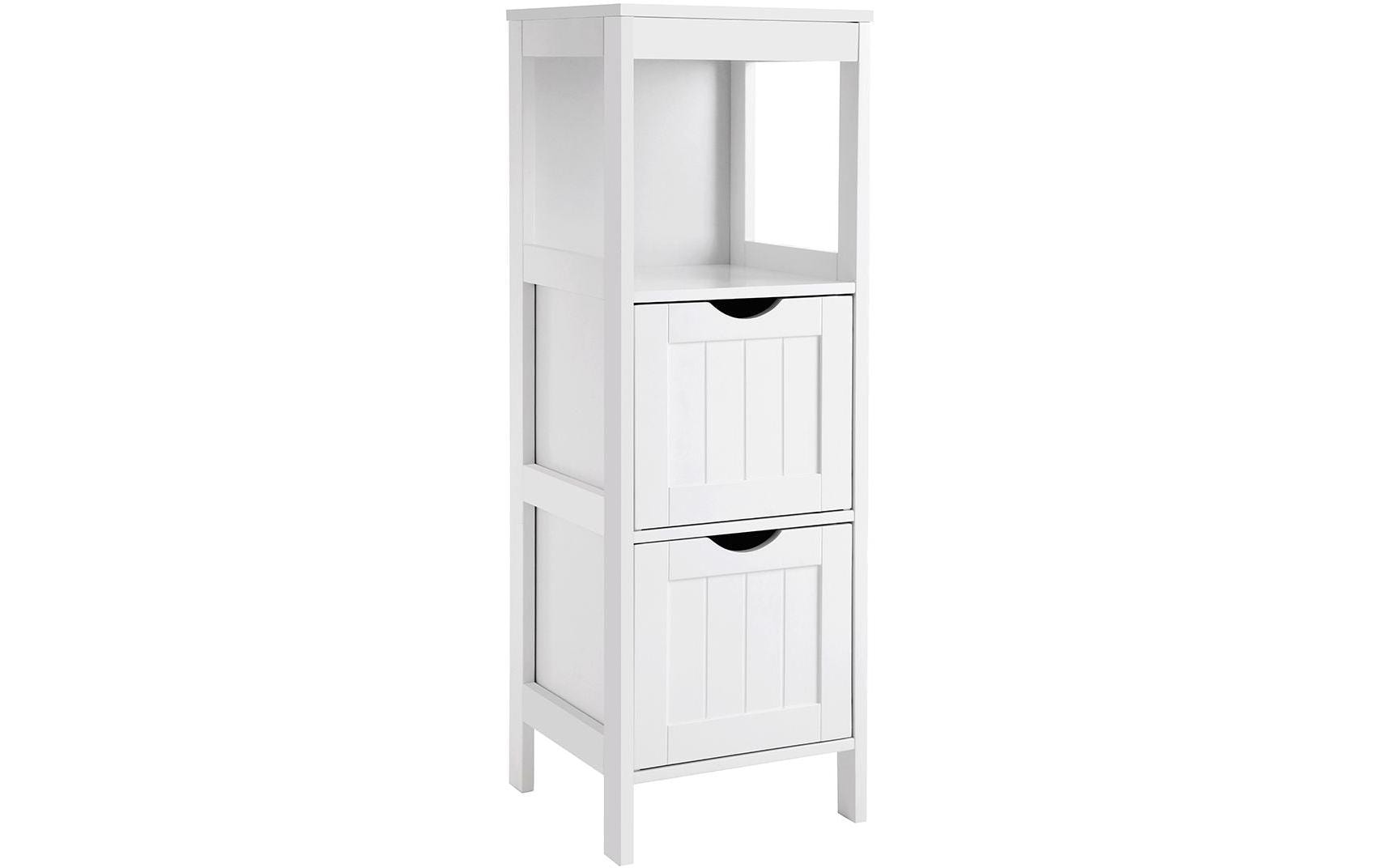 Regal mit 2 Schubladen 30 x 89 cm, Weiss - MEGART