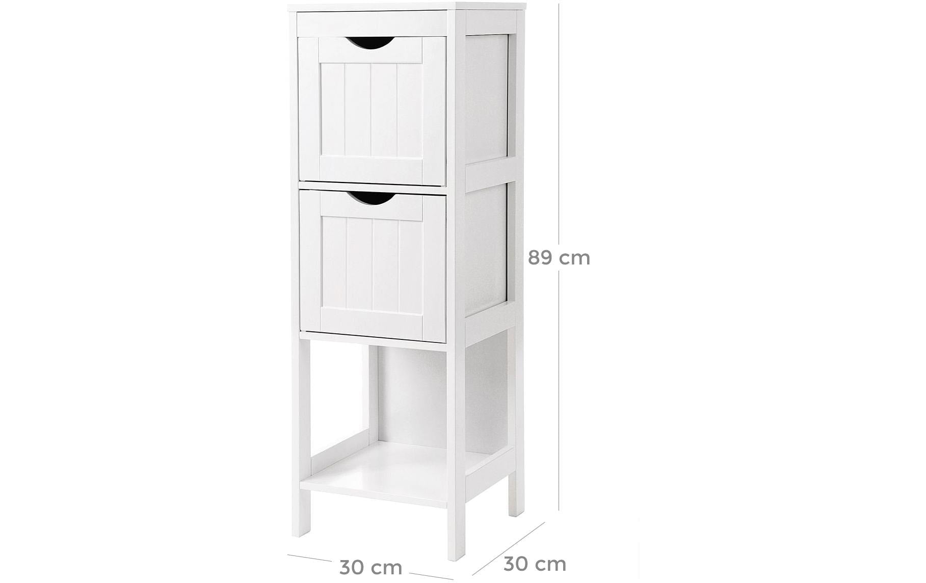 Regal mit 2 Schubladen 30 x 89 cm, Weiss - MEGART