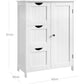 Kommode mit 3 Schubladen 60 x 81 cm, Weiss - MEGART