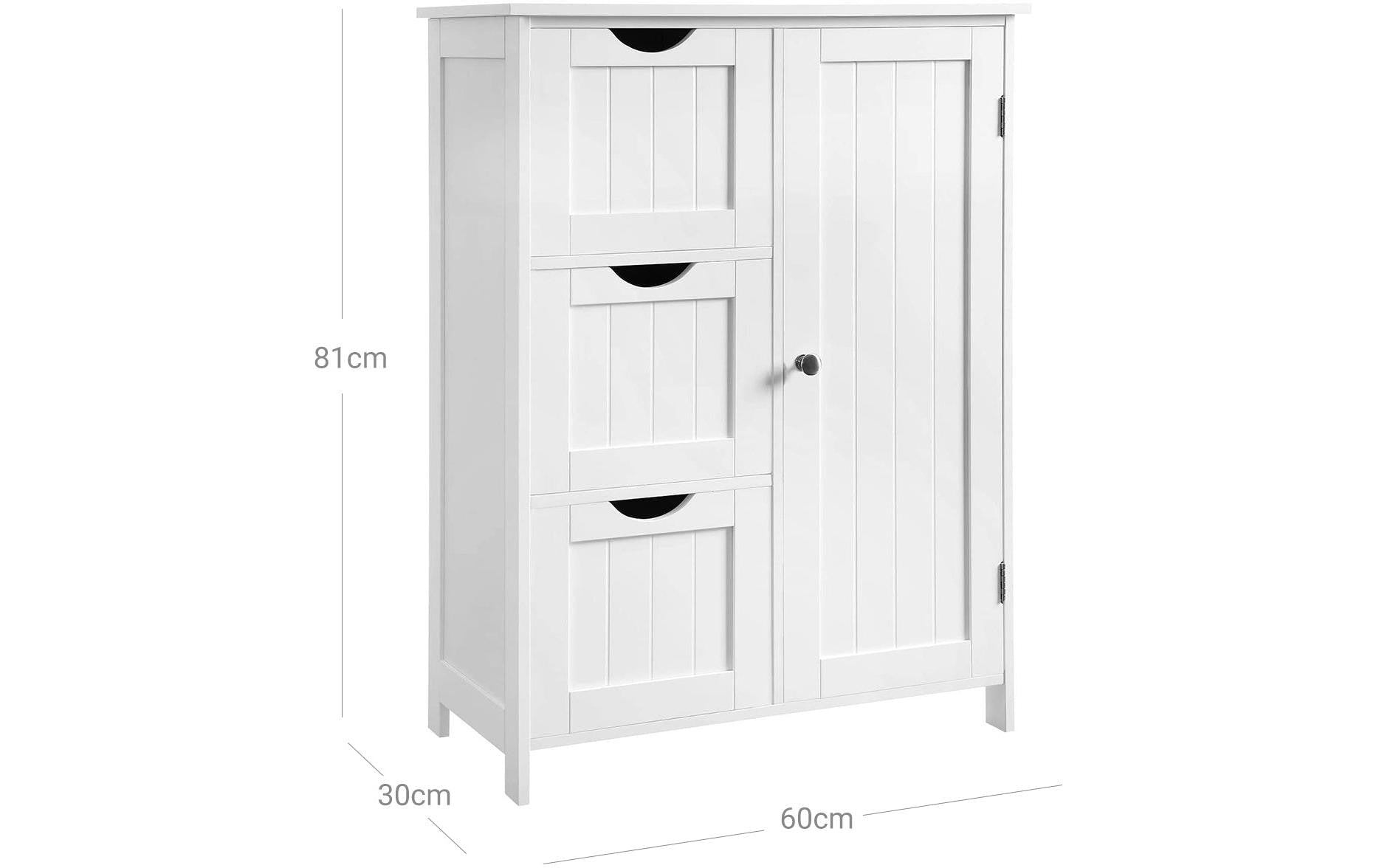 Kommode mit 3 Schubladen 60 x 81 cm, Weiss - MEGART