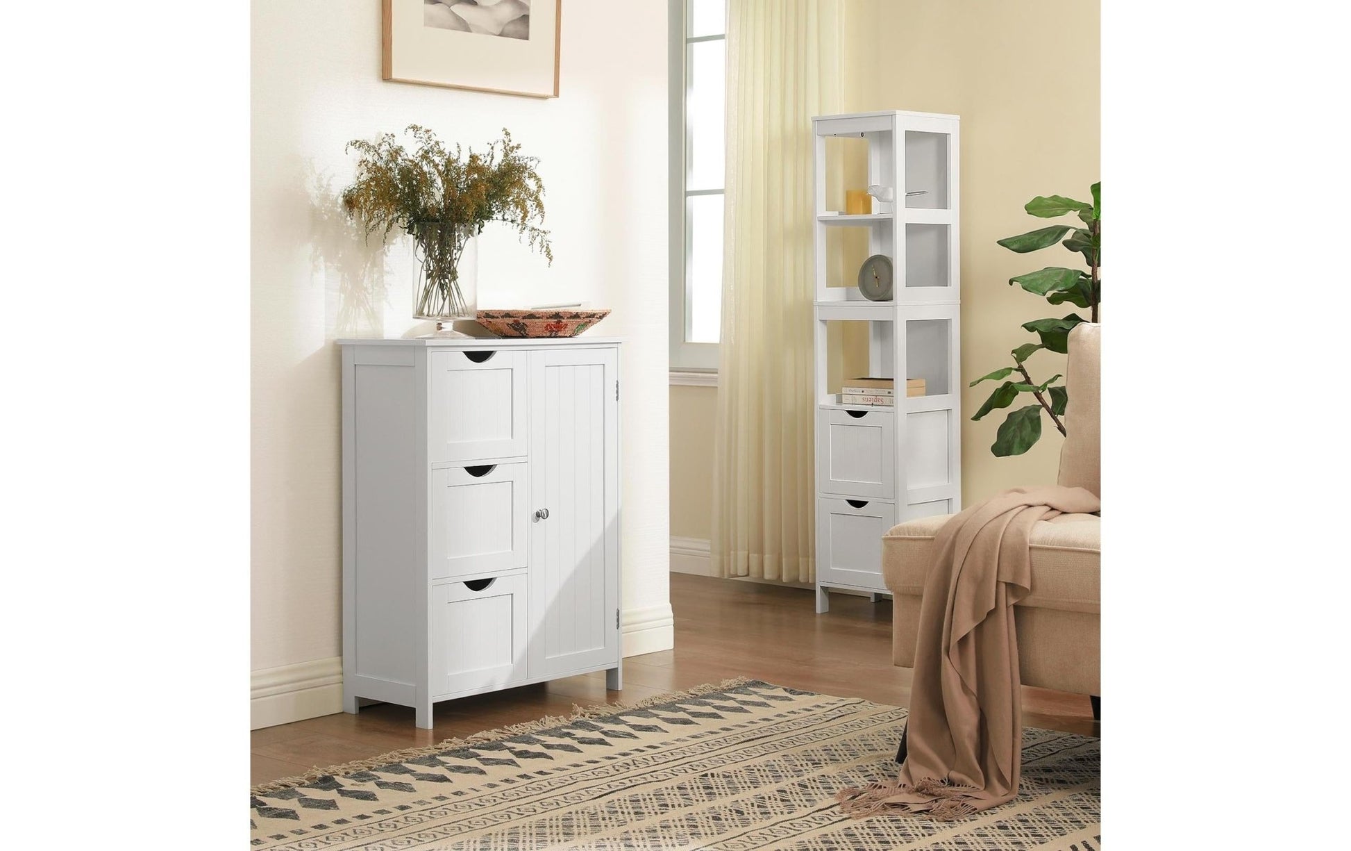 Kommode mit 3 Schubladen 60 x 81 cm, Weiss - MEGART