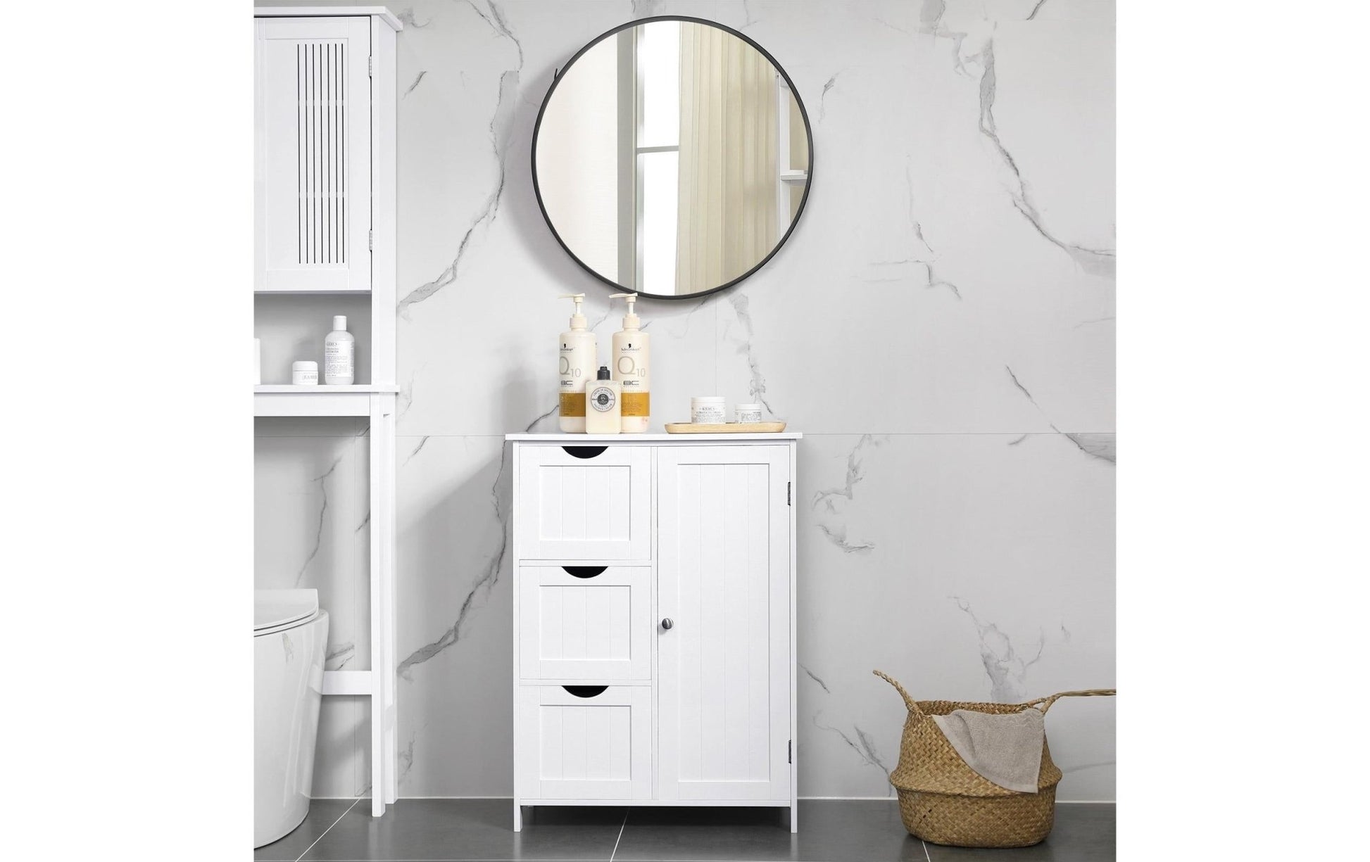 Kommode mit 3 Schubladen 60 x 81 cm, Weiss - MEGART