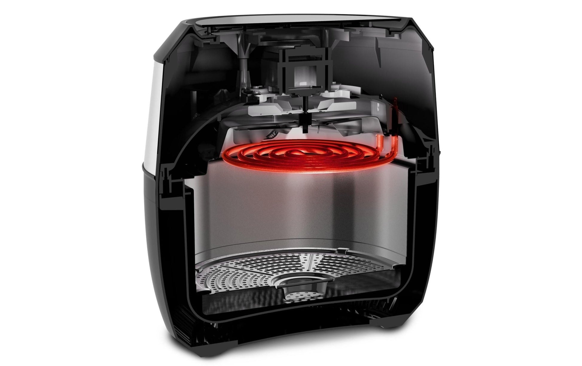 Heissluft - Fritteuse EasyFry XXL 1.6 kg, Schwarz/Silber - MEGART