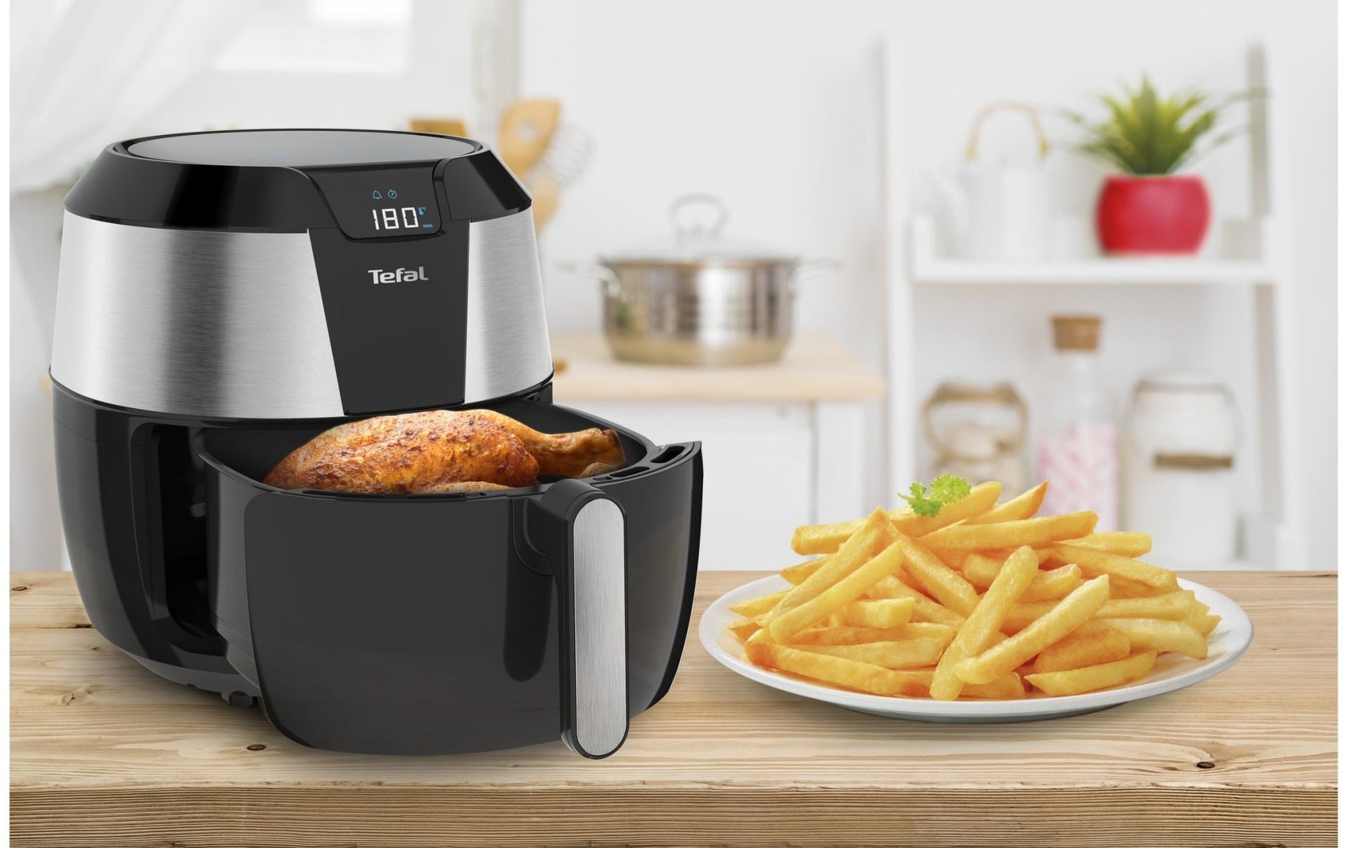 Heissluft - Fritteuse EasyFry XXL 1.6 kg, Schwarz/Silber - MEGART