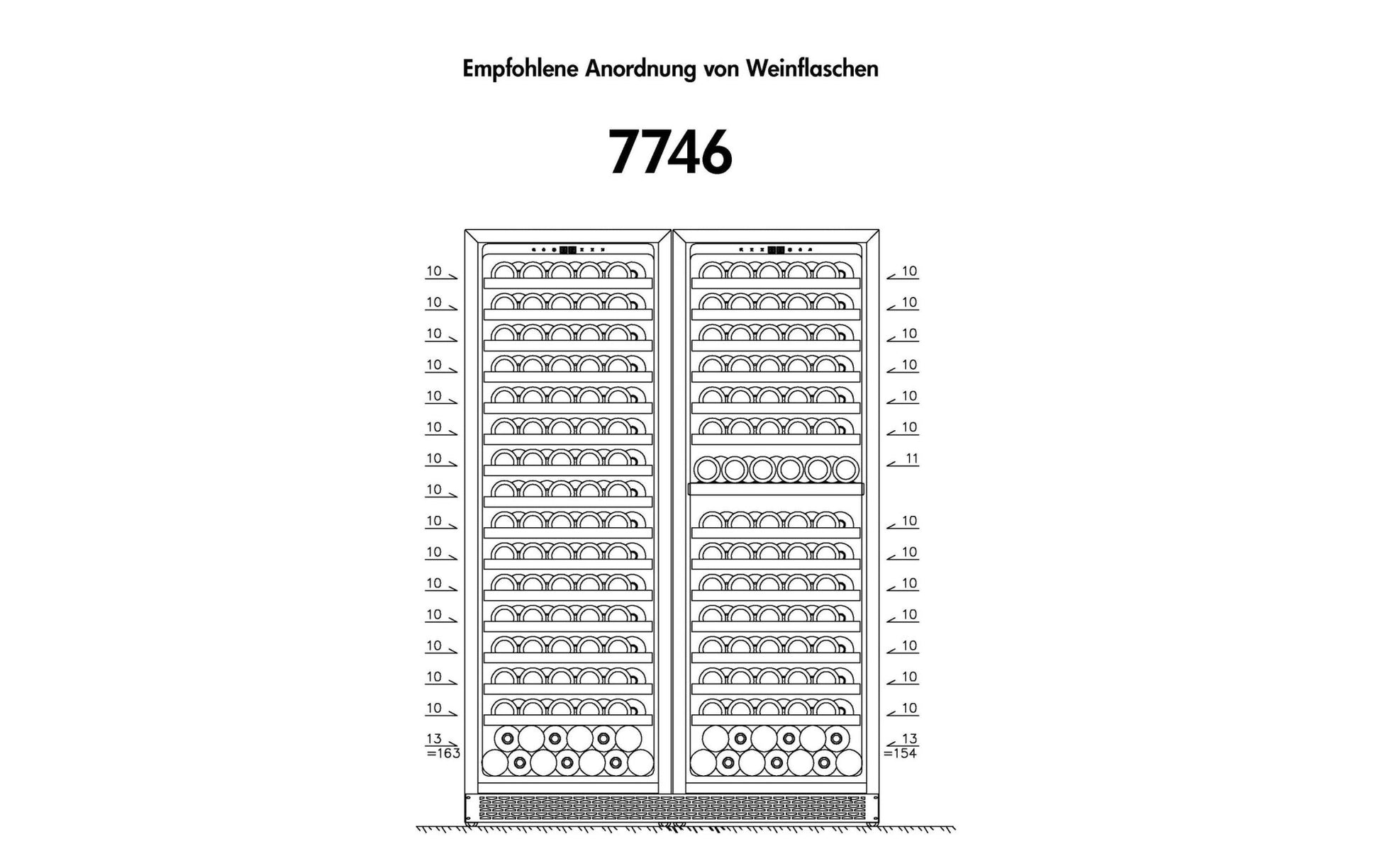 Weinklimaschrank 7746.6845 Schwarz, Beidseitig - MEGART