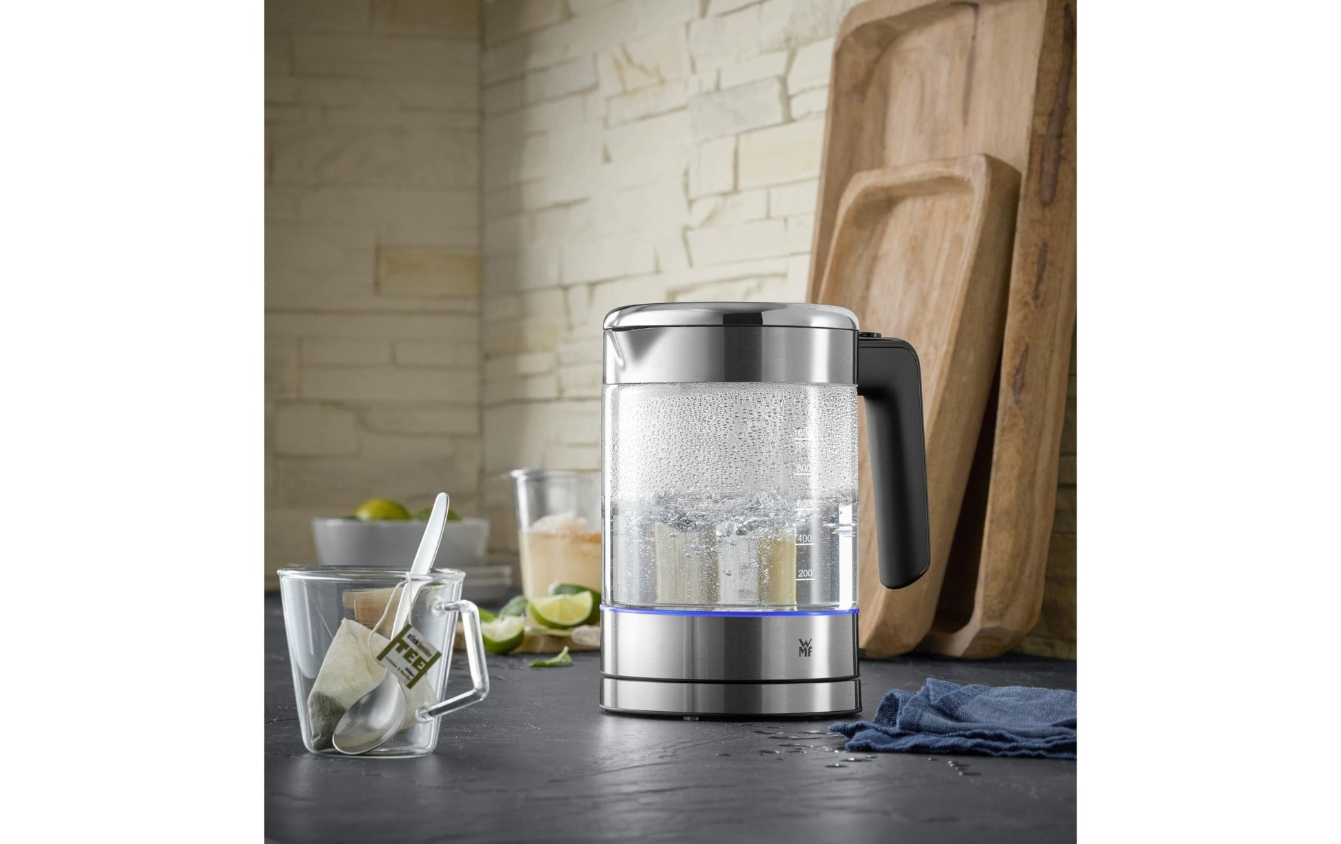 Wasserkocher Küchenminis 1 l, Silber/Transparent - MEGART