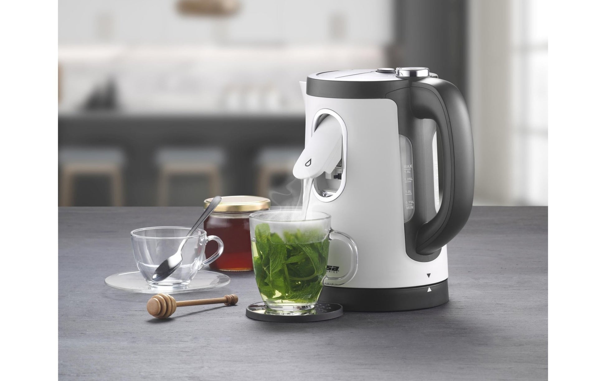 Wasserkocher 2 - in - 1 Perfect Cup 1.5 l, Weiss - MEGART