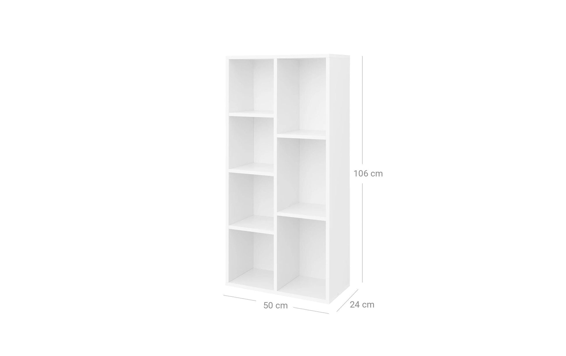 Regal für Bücher 50 x 106 cm, Weiss - MEGART