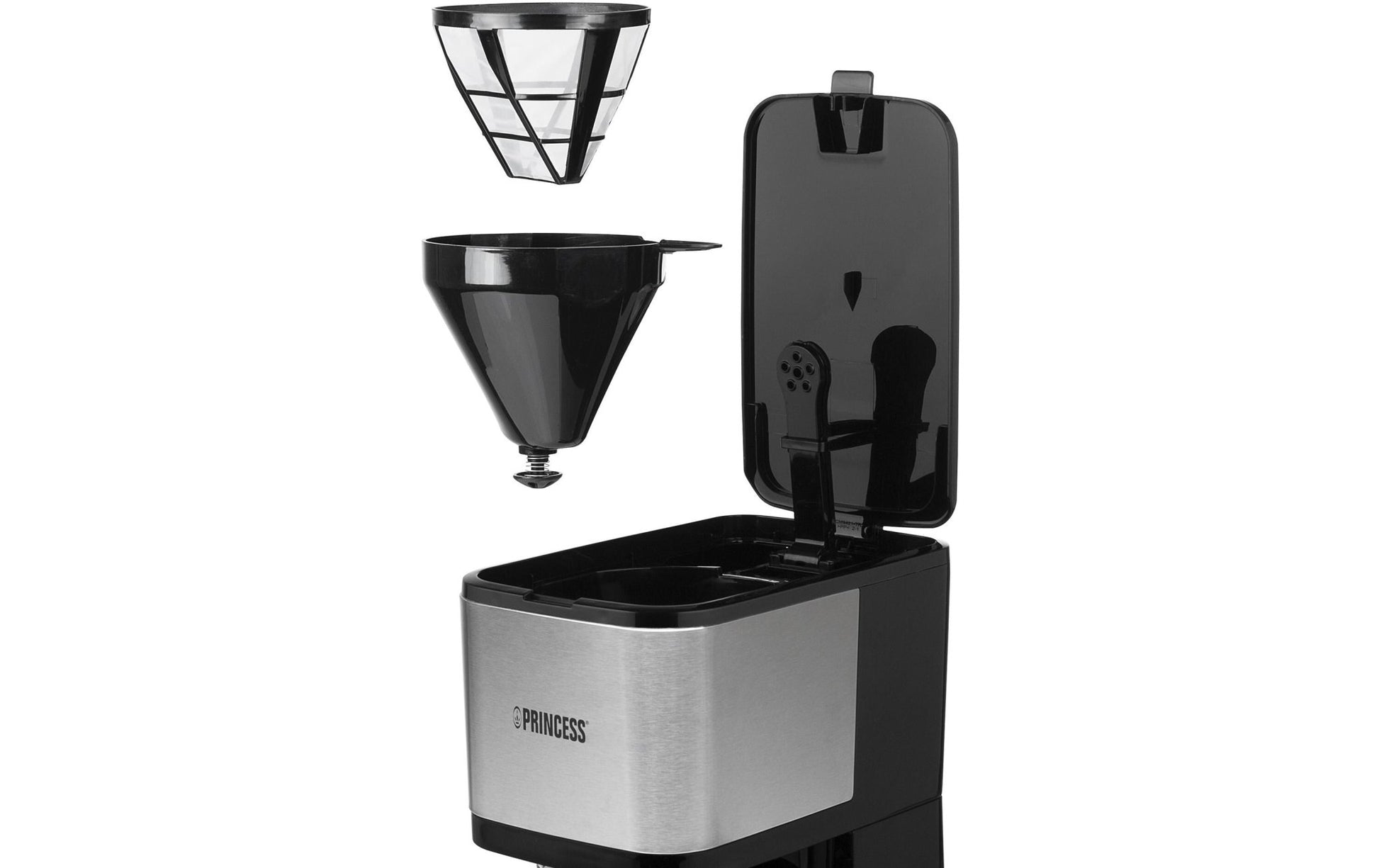 Filterkaffeemaschine Compact 12 Schwarz/Silber - MEGART