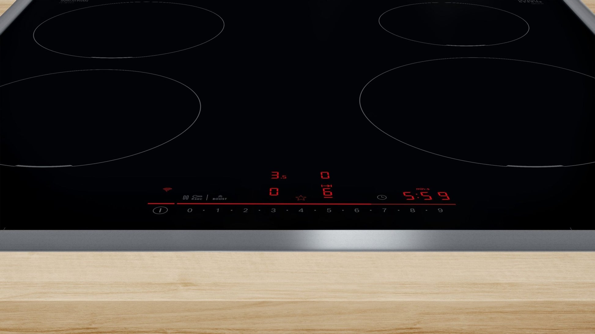 Serie 6, Induktionskochfeld, 60 cm, Schwarz, Mit Rahmen aufliegend PIE645HB1E - MEGART