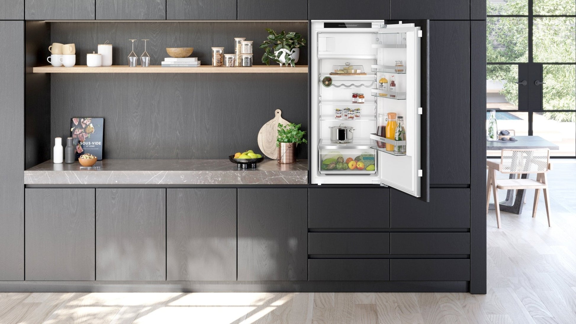 iQ500, Einbau - Kühlschrank mit Gefrierfach, 122.5 x 56 cm KI42LADD1H - MEGART