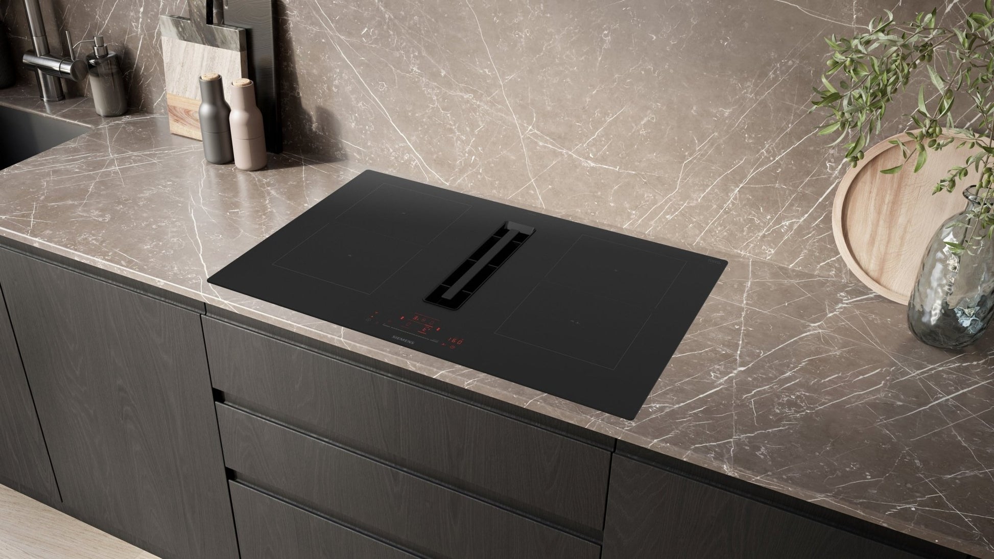 iQ500, Induktions Kochfeld mit integriertem Dunstabzug, 80 cm ED811HQ26E - MEGART