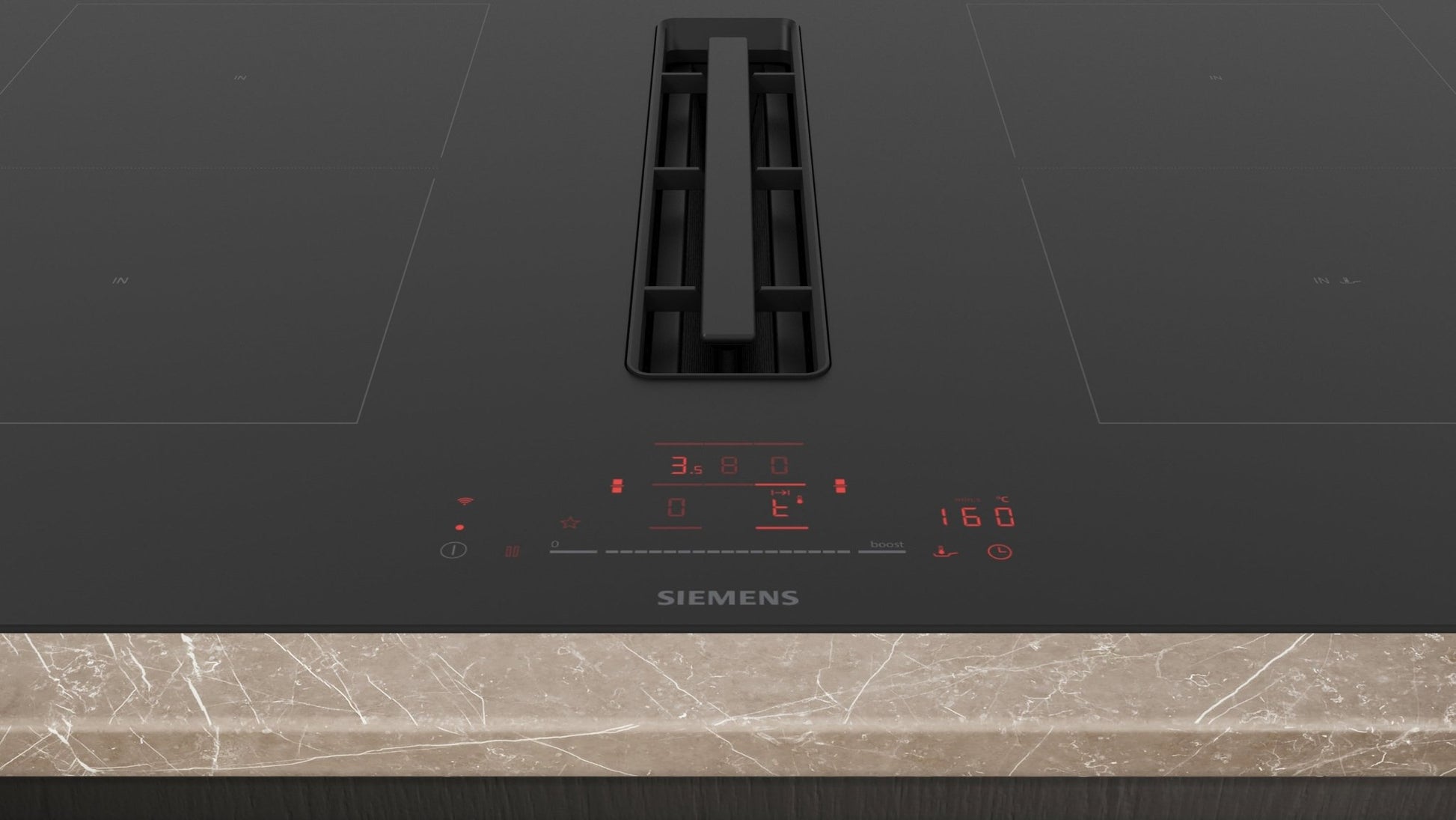 iQ500, Induktions Kochfeld mit integriertem Dunstabzug, 80 cm ED811HQ26E - MEGART