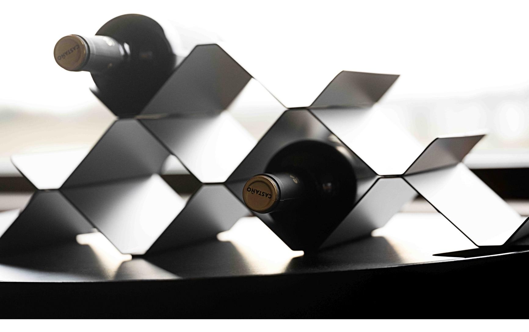 Weinregal Rocks für 9 Flaschen, Schwarz - MEGART