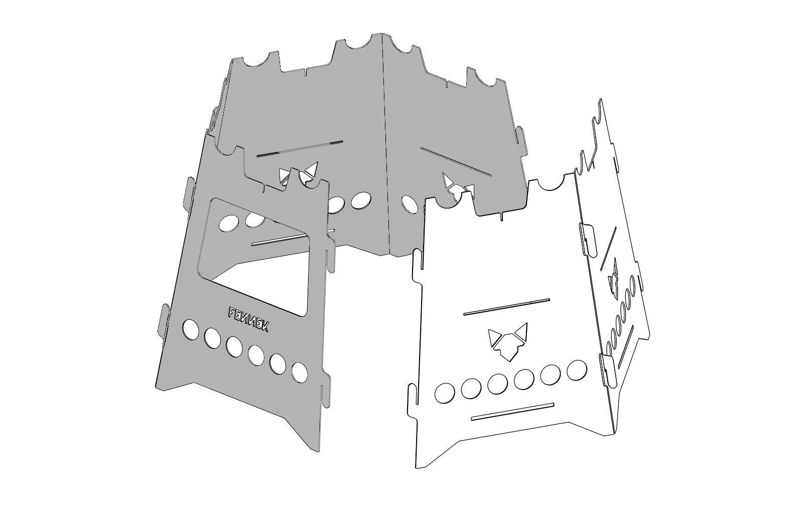 Fennek Grill Erweiterungsset Add - On Hobo Basic, Edelstahl - MEGART