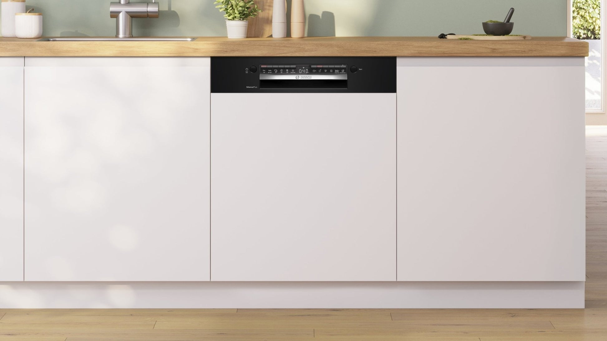 Serie 4, Teilintegrierter Geschirrspüler, 60 cm, Schwarz, SMI4HCB19E - MEGART