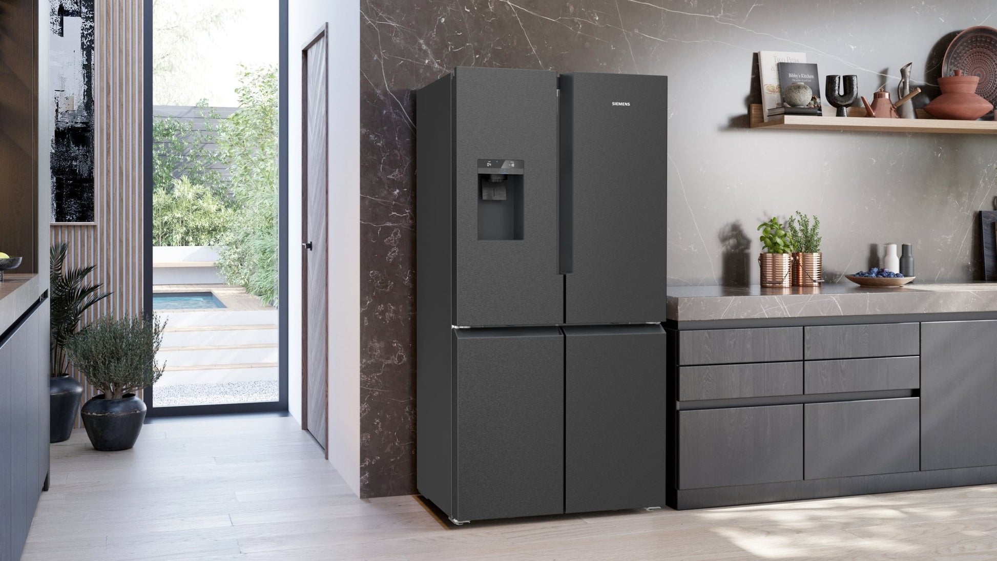 iQ500, Kühl - Gefrier - Kombination, 183 x 90.5 cm, BlackSteel KF96DAXEA - MEGART