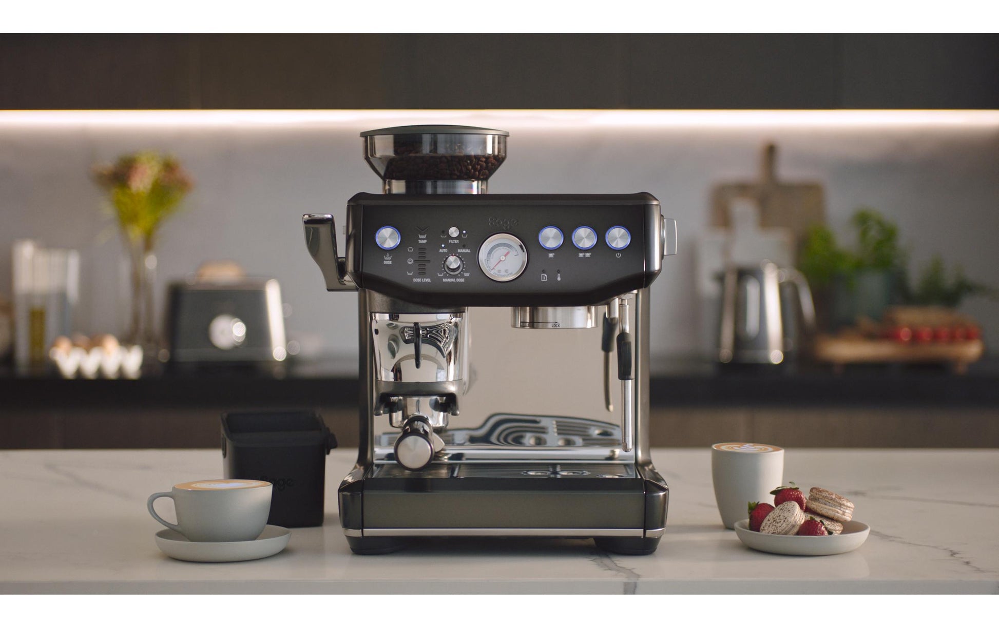 Siebträgermaschine Barista Express Impress Grau - MEGART
