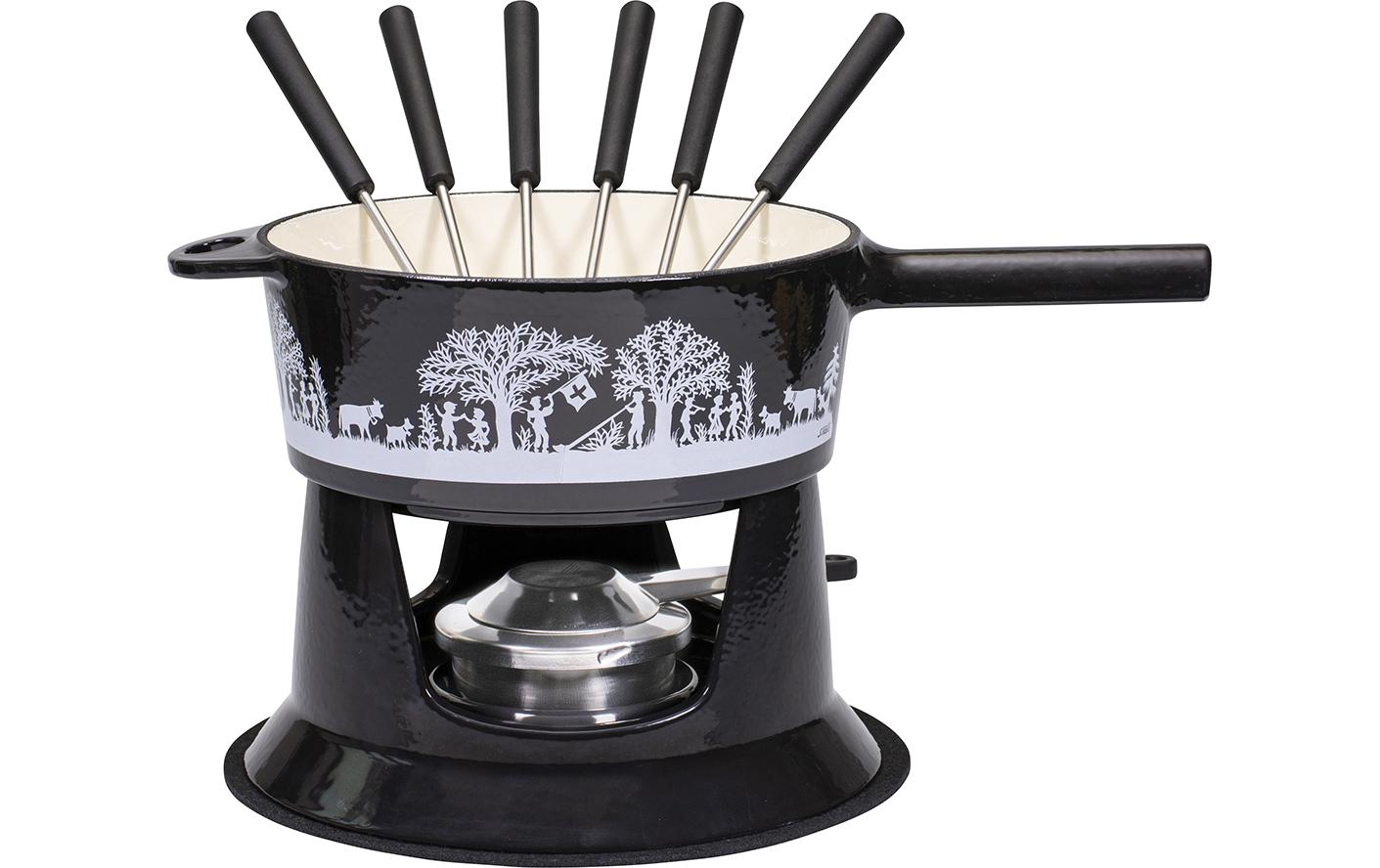 Käsefondue - Set Bergchilbi G22 10 Teile, Schwarz - MEGART