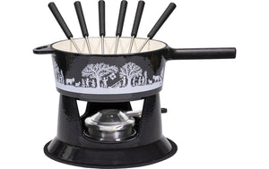 Käsefondue-Set Bergchilbi G22 10 Teile, Schwarz