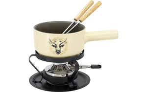 Käsefondue-Set Deer E16 5 Teile, Beige/Schwarz