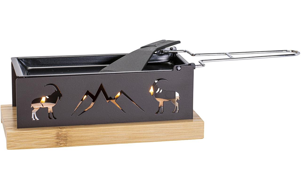 Teelicht - Raclette Steinbock Anthrazit/Hellbraun - MEGART