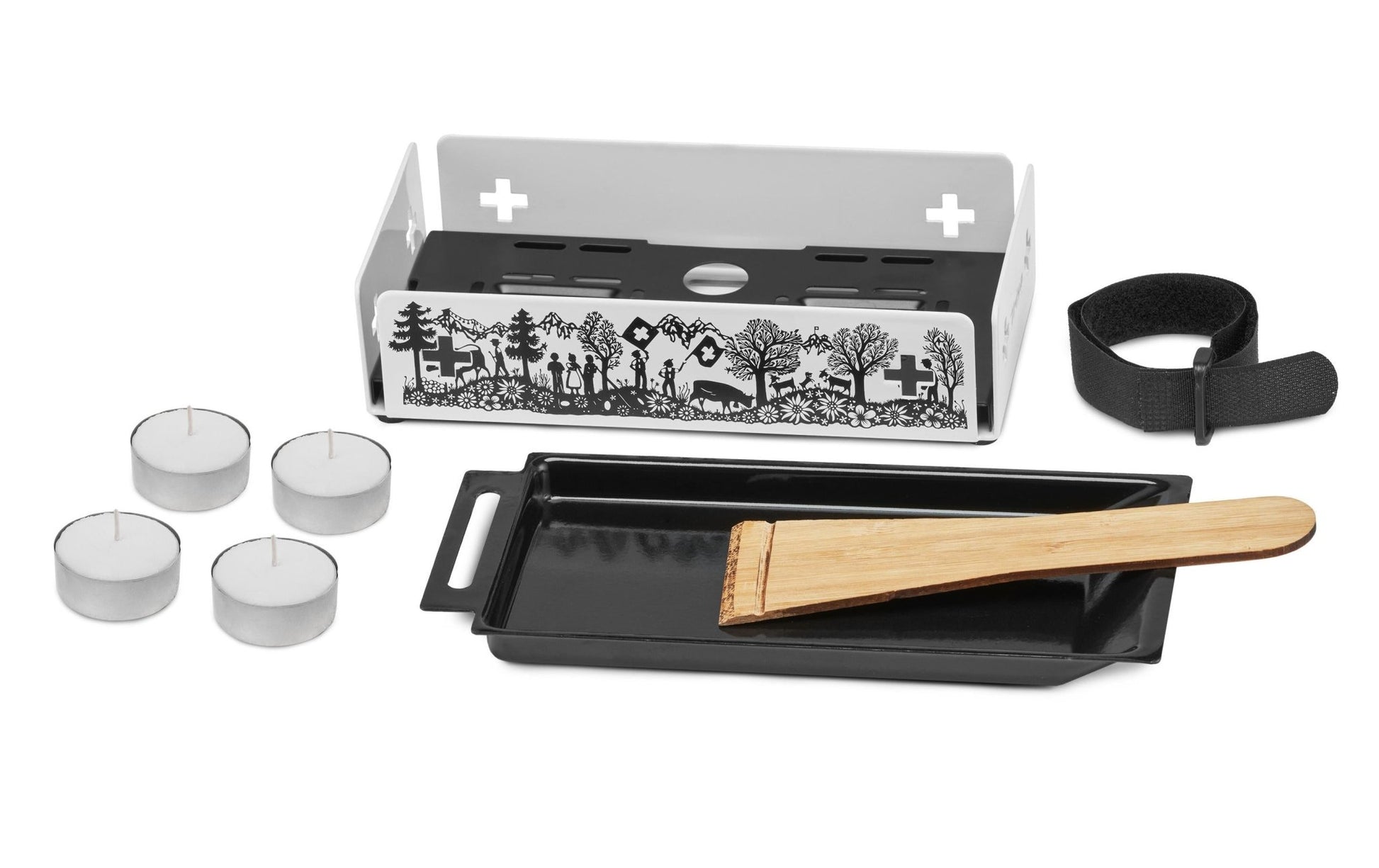 Teelicht - Raclette Kitchenette, Schwarz/Weiss - MEGART