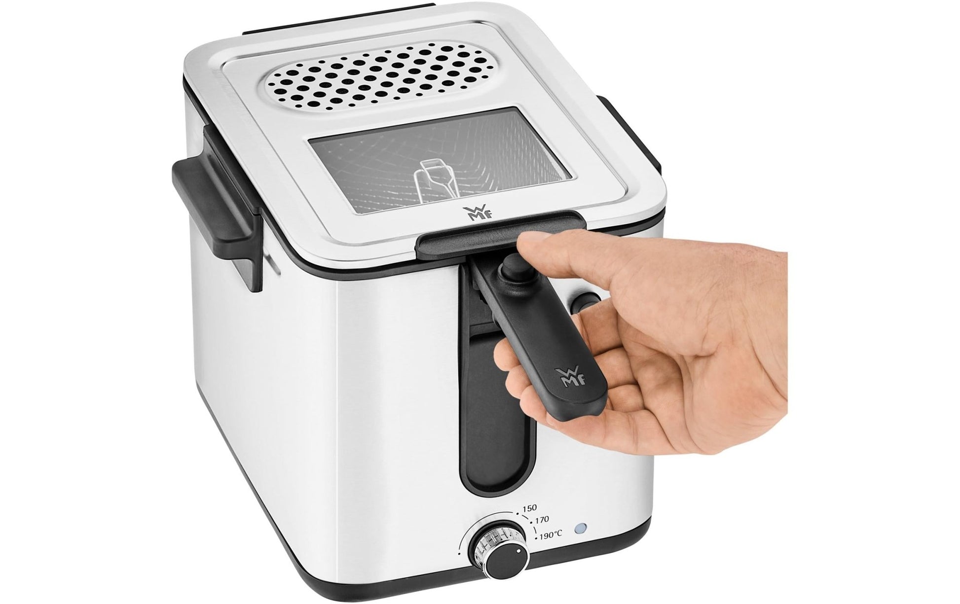 Fritteuse Küchenminis Fryer & Dicer Schwarz/Silber - MEGART