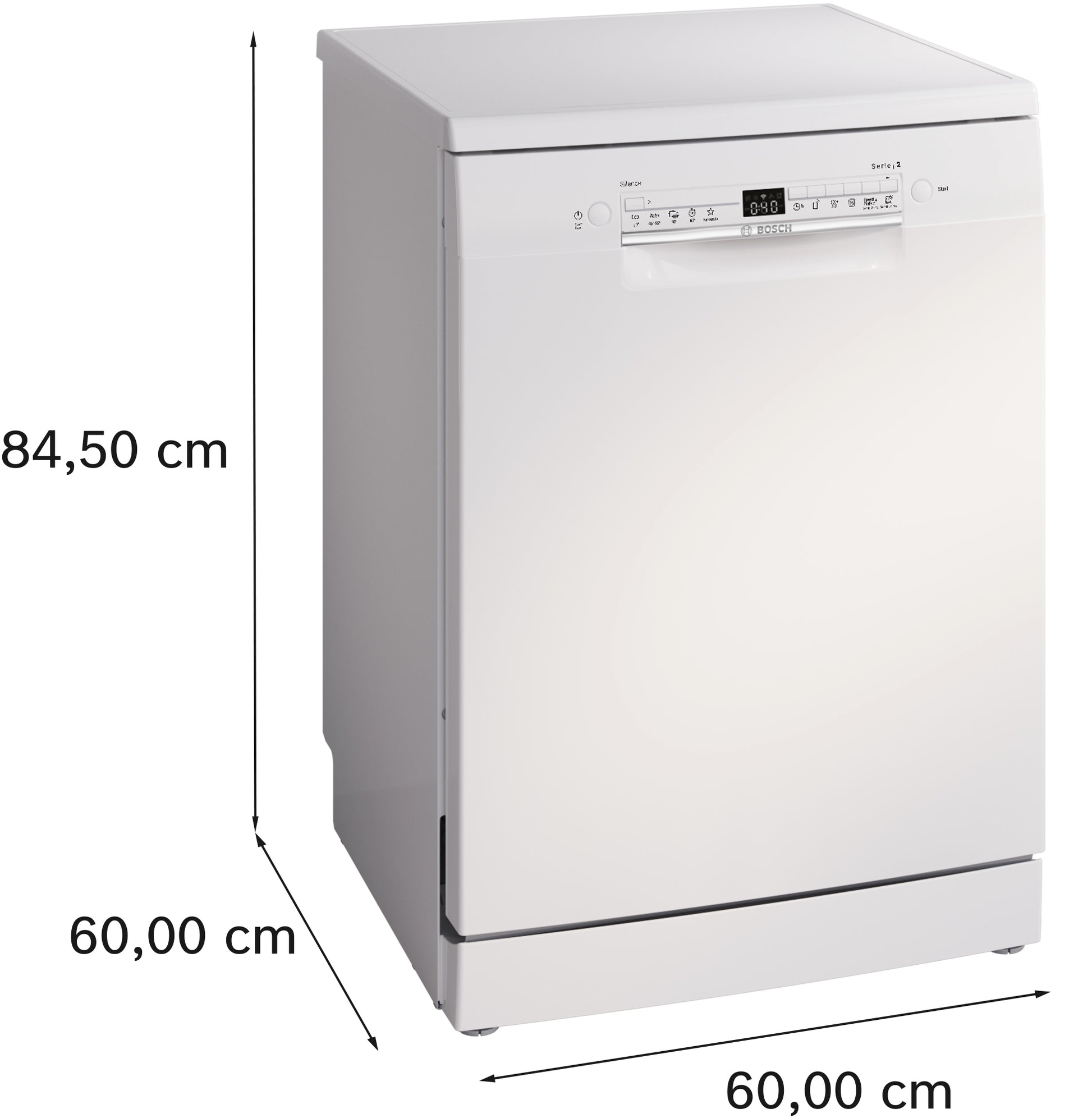 Serie 2, Freistehender Geschirrspüler, 60 cm, weiss, SMS2HTW02E - MEGART