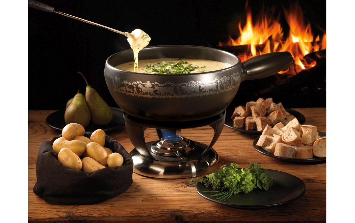 Fondue - Rechaud Bellavista Schwarz/Silber - MEGART