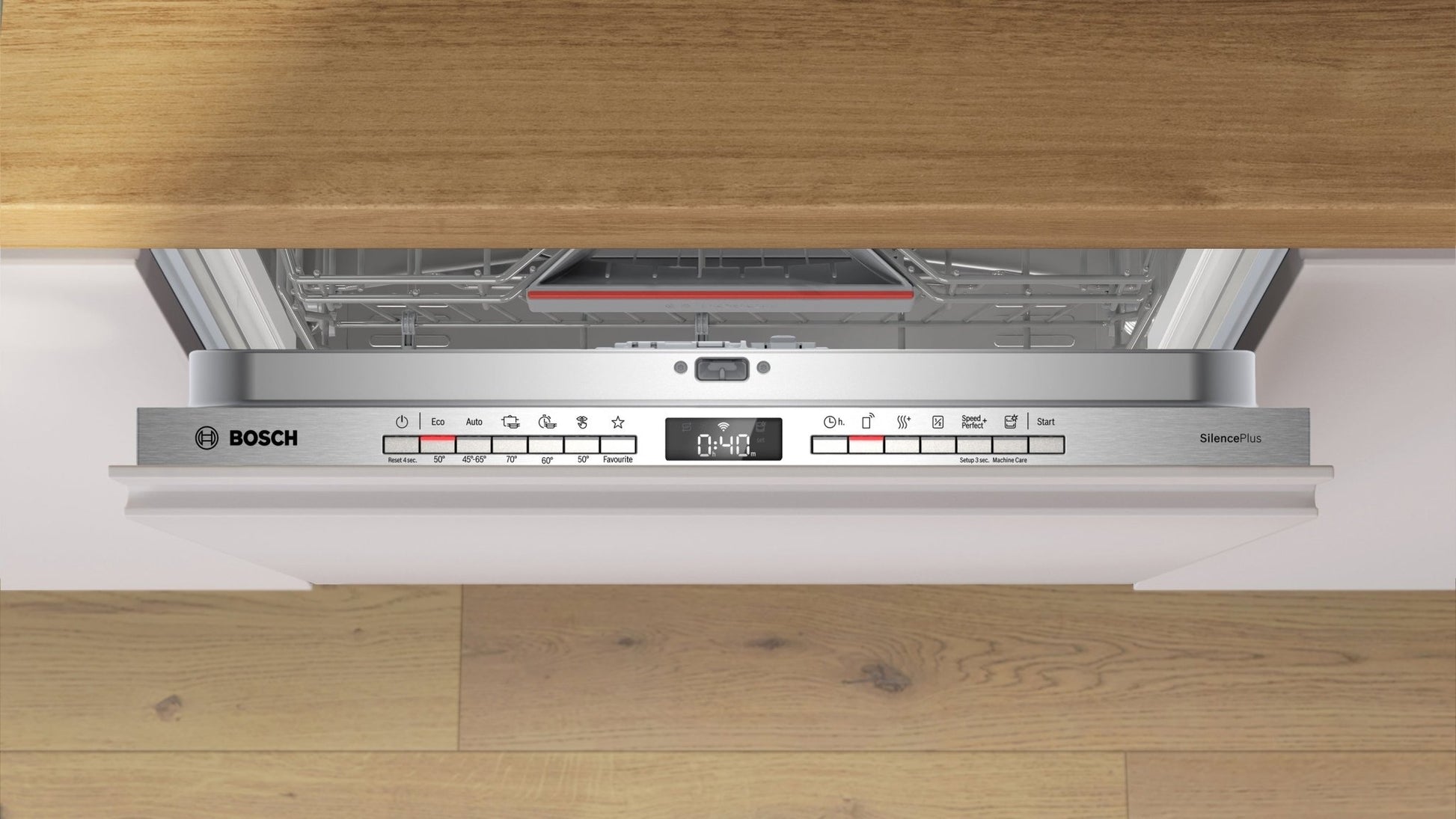 Serie 4, Vollintegrierter Geschirrspüler, 60 cm, VarioScharnier für besondere Einbausituationen, SMH4ECX28E - MEGART