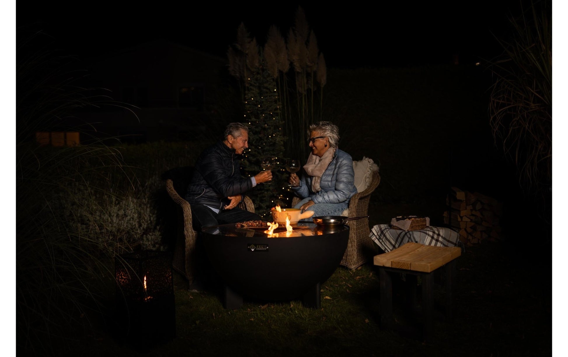 FEU DU JARDIN Feuerstelle Tria, Ø 98 cm, Schwarz - MEGART