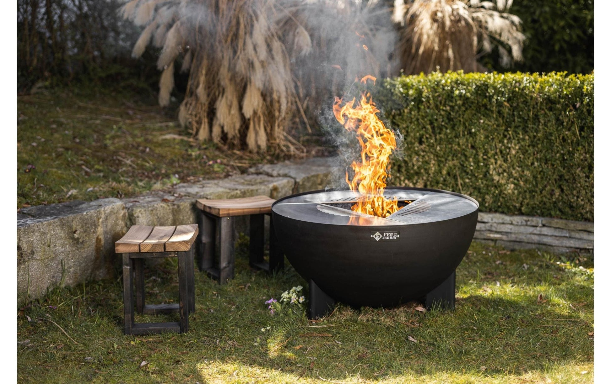 FEU DU JARDIN Feuerstelle Tria, Ø 98 cm, Schwarz - MEGART