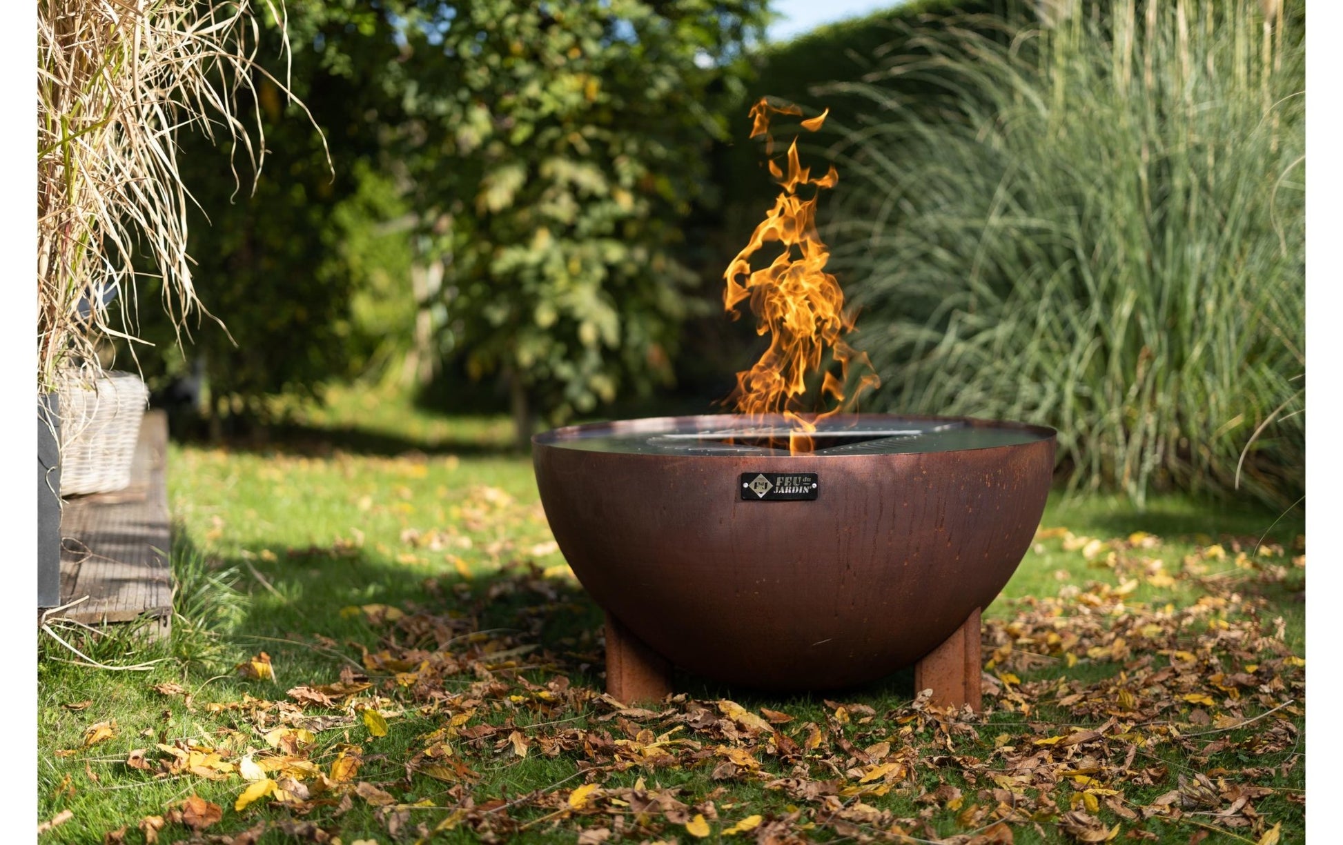 FEU DU JARDIN Feuerstelle Tria, Ø 98 cm, Rost - MEGART
