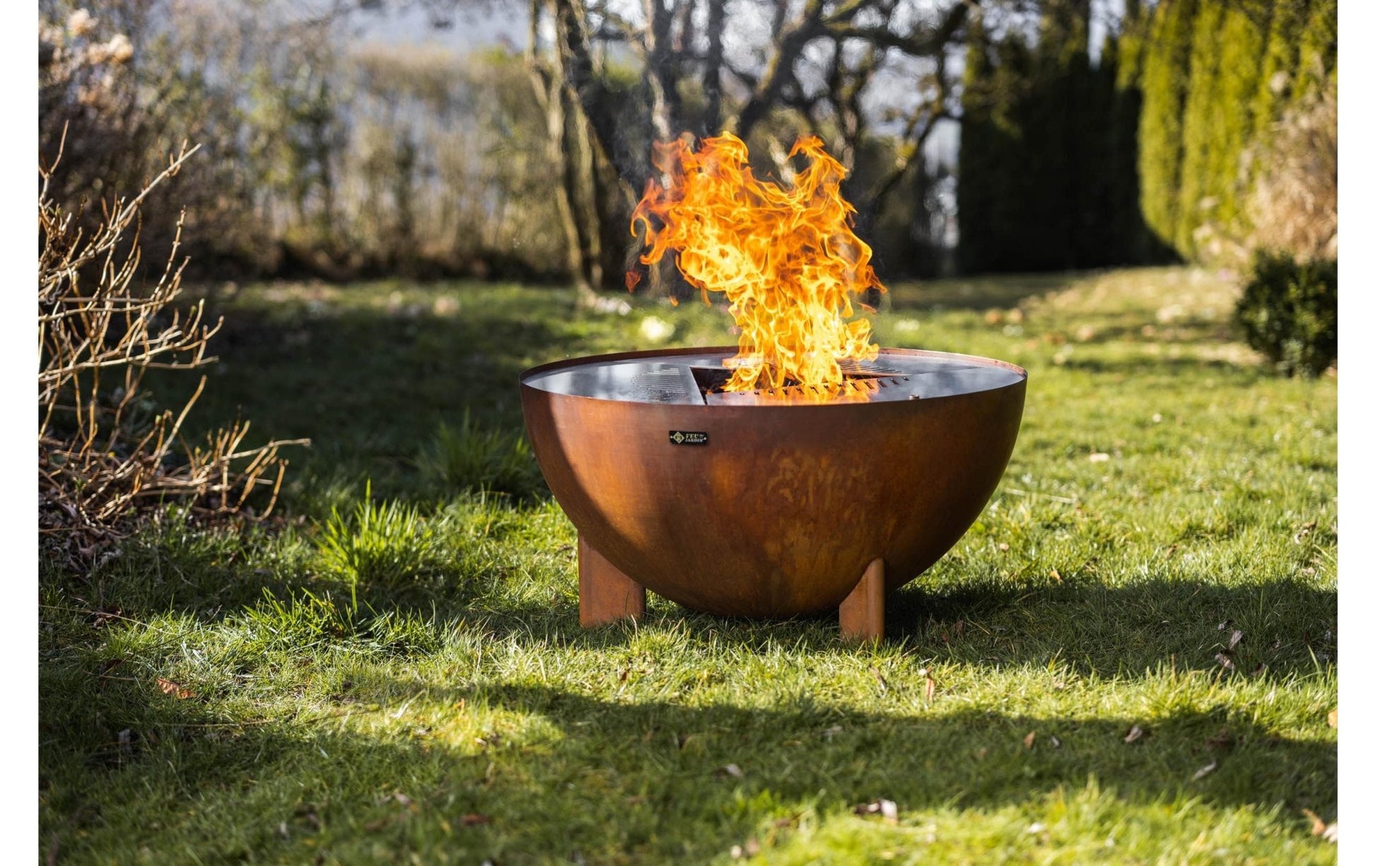 FEU DU JARDIN Feuerstelle Tria, Ø 98 cm, Rost - MEGART