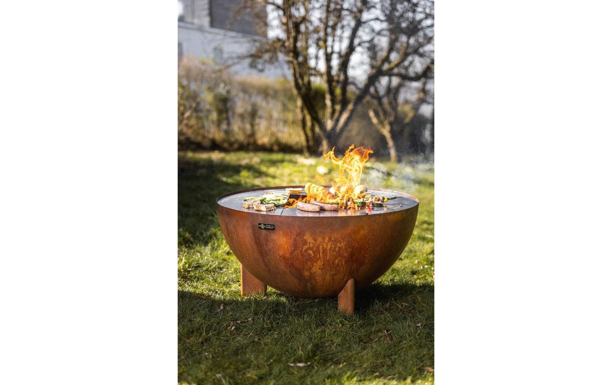 FEU DU JARDIN Feuerstelle Tria, Ø 98 cm, Rost - MEGART