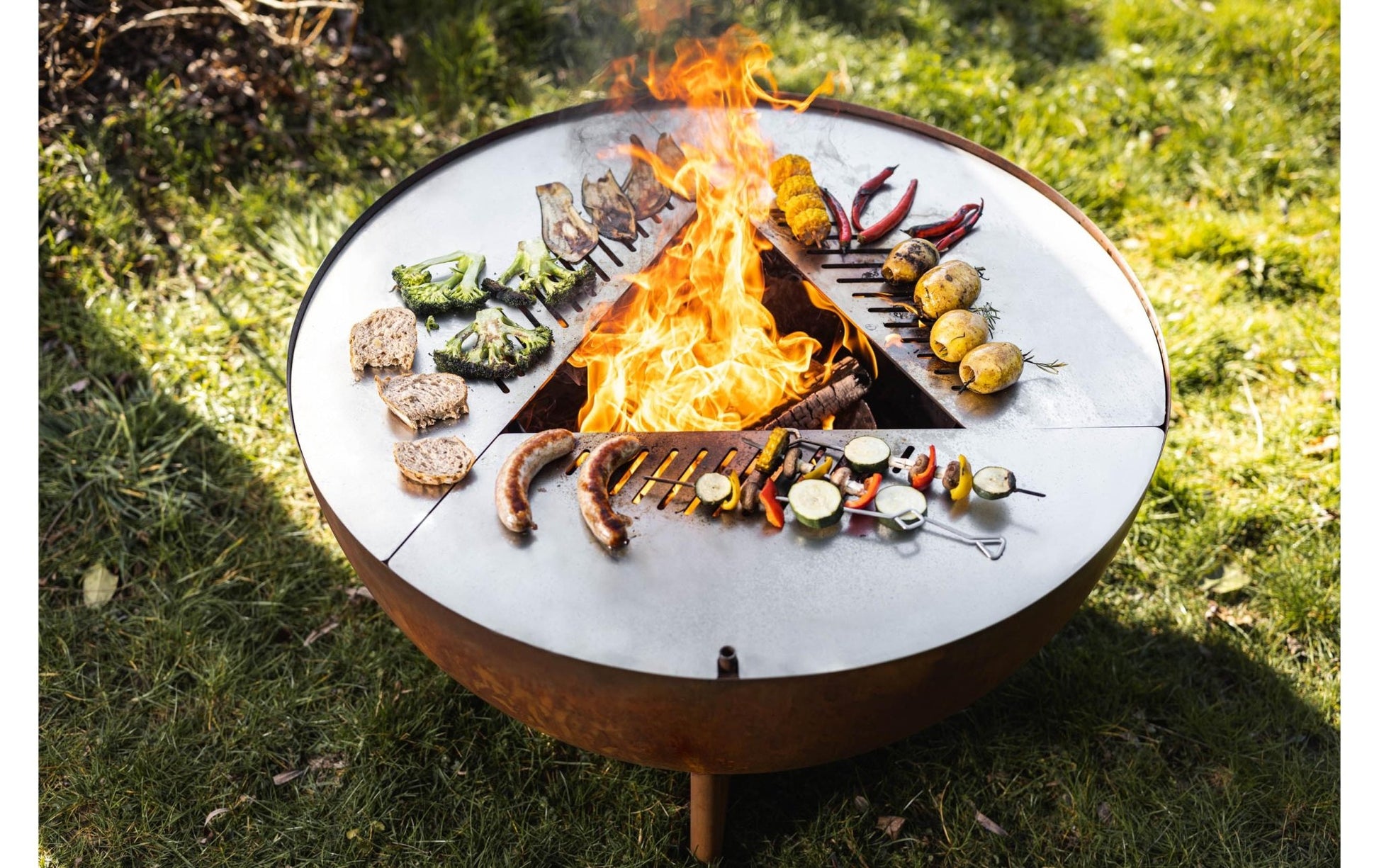 FEU DU JARDIN Feuerstelle Tria, Ø 98 cm, Rost - MEGART